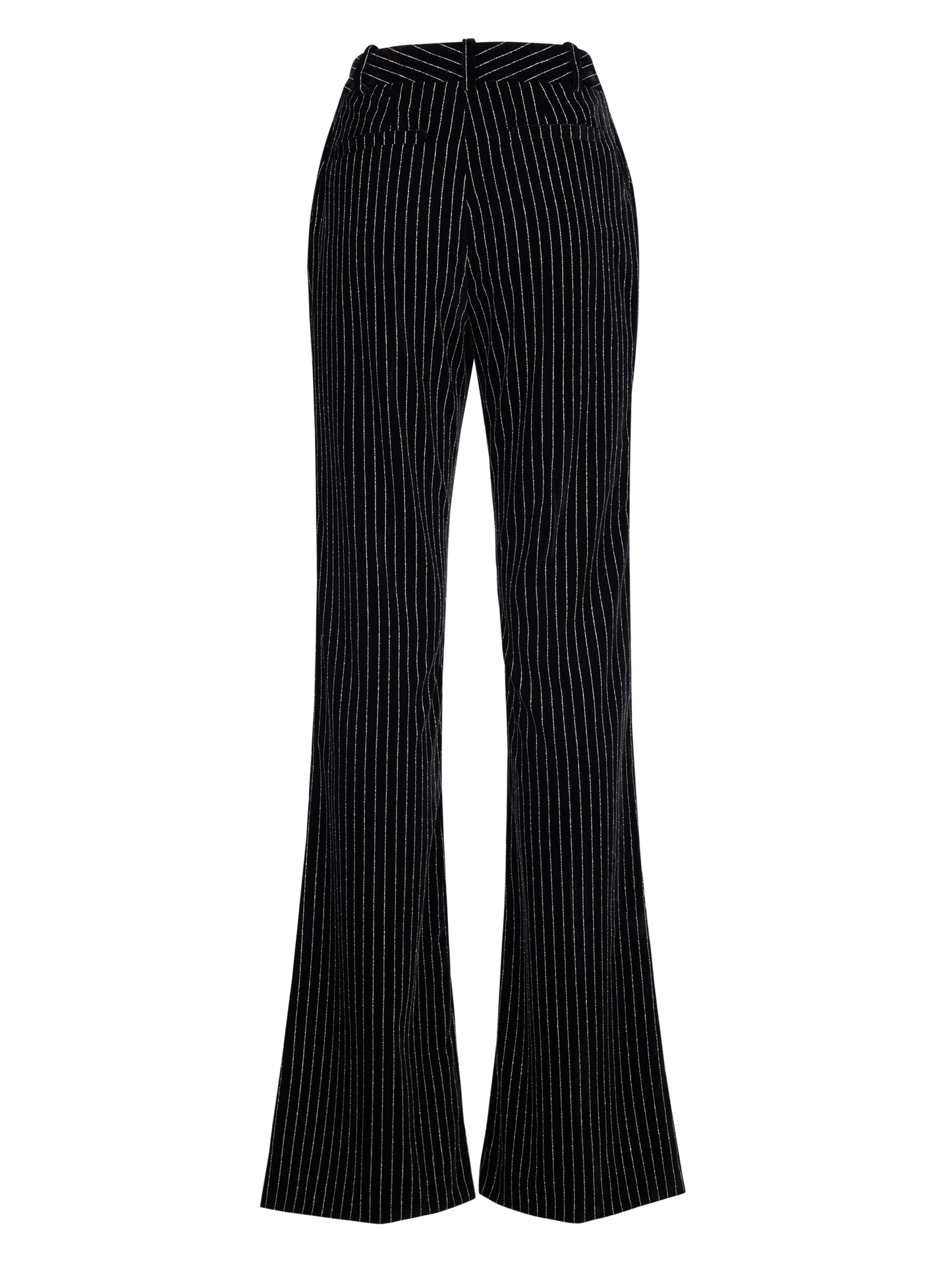 PINSTRIPE VELVET FLARE PANTS