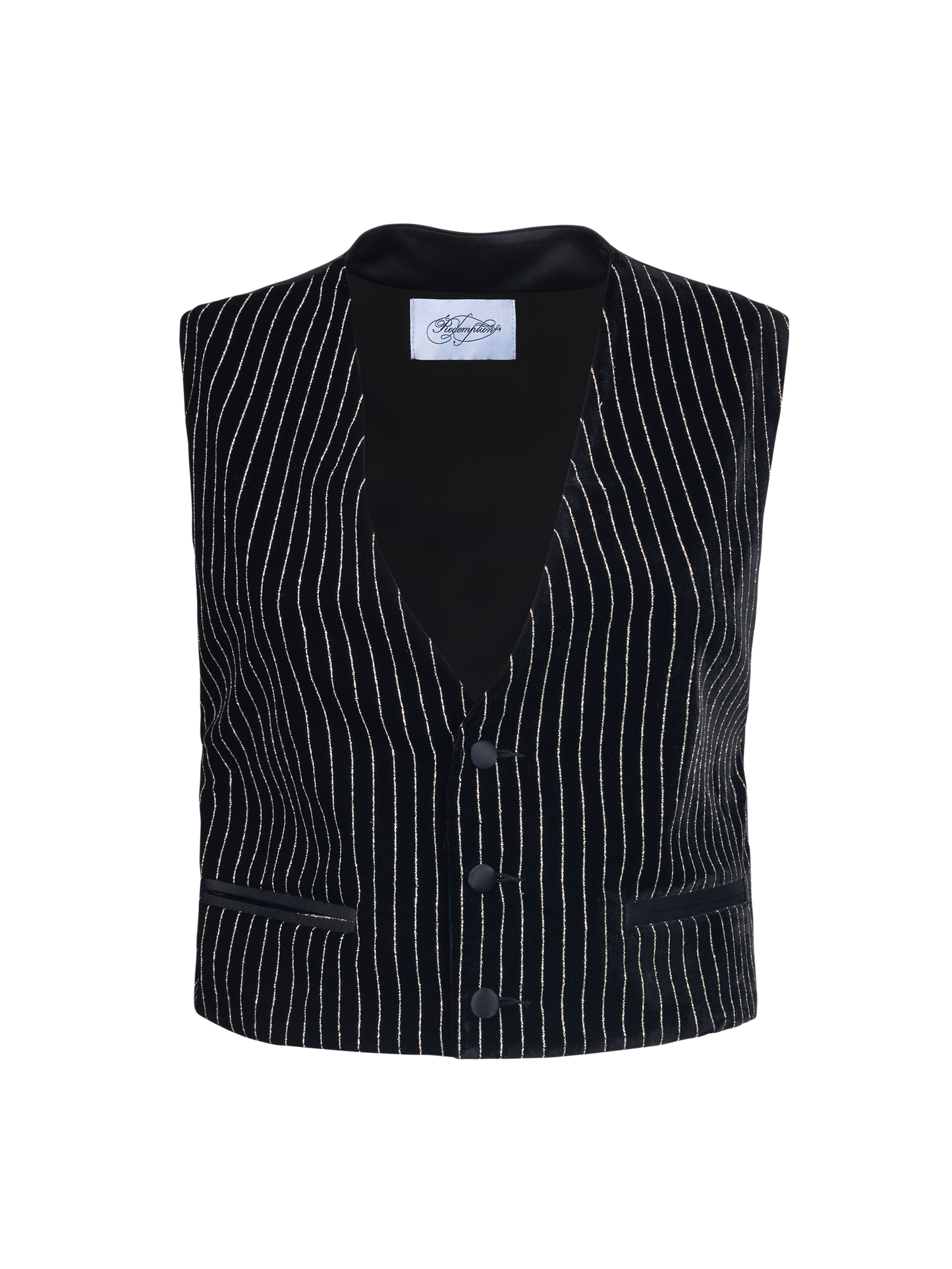 PINSTRIPE VELVET WAISTCOAT