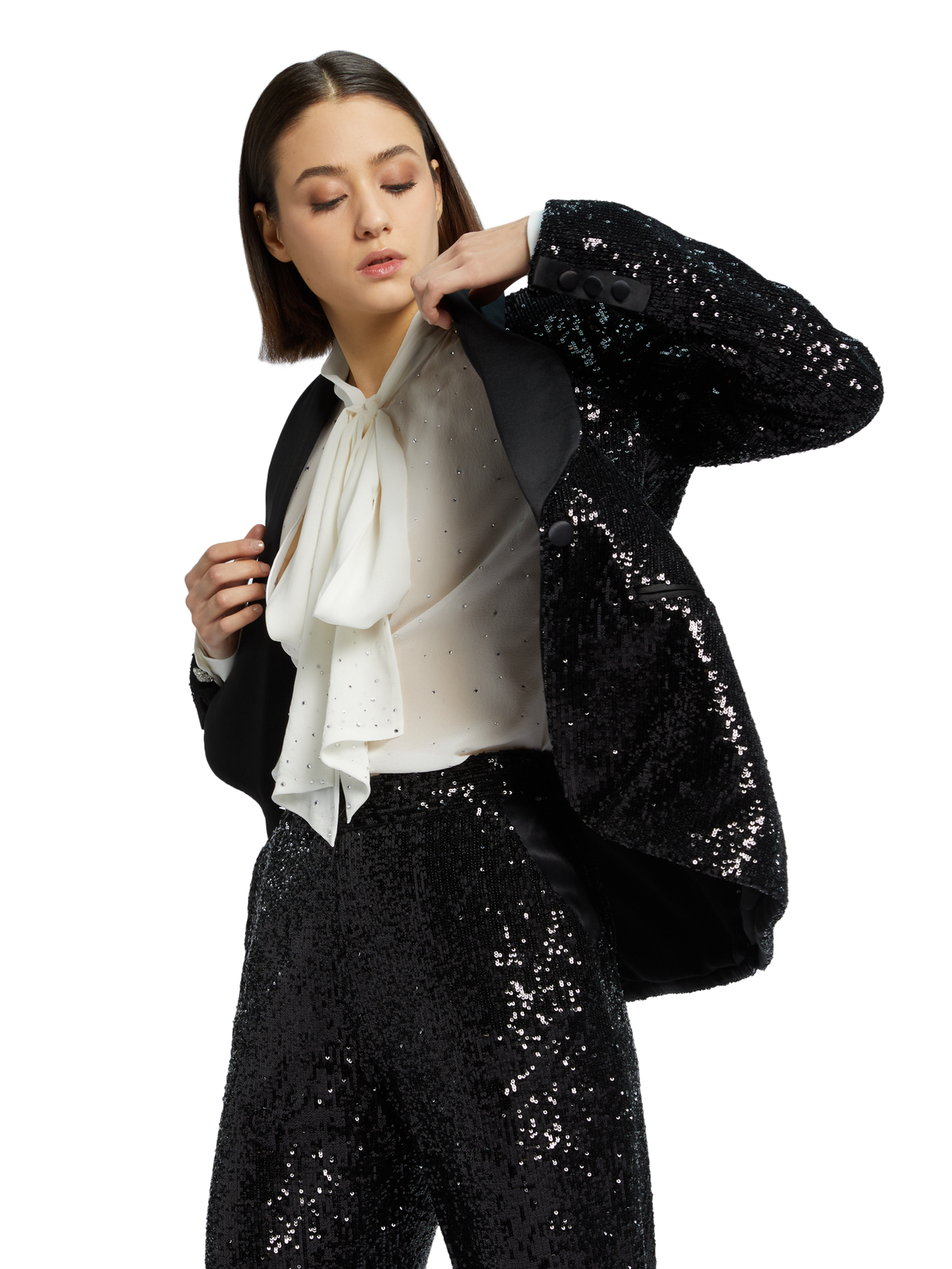 SEQUINS SMOKING BLAZER