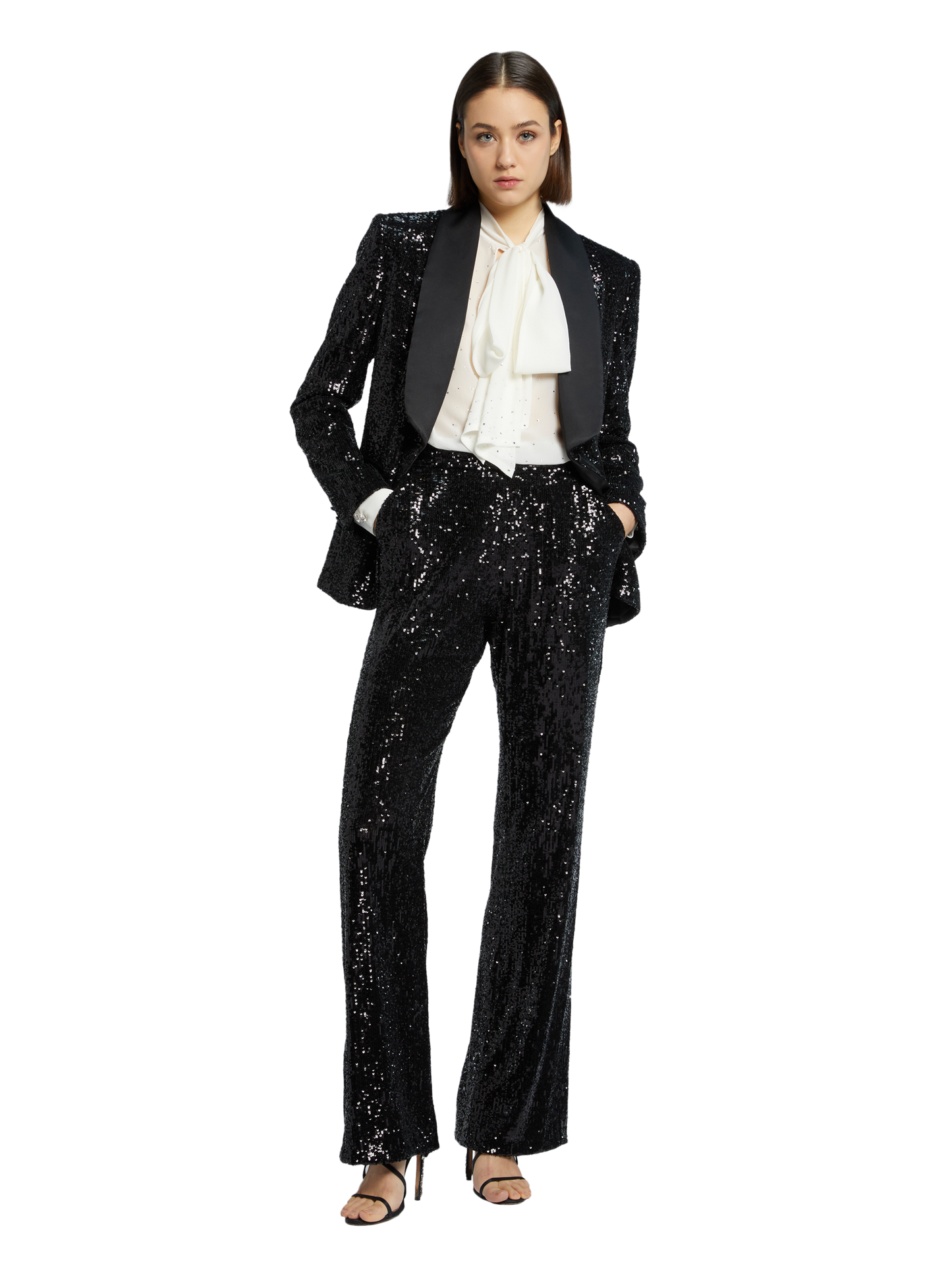 SEQUINS FLARE TROUSERS