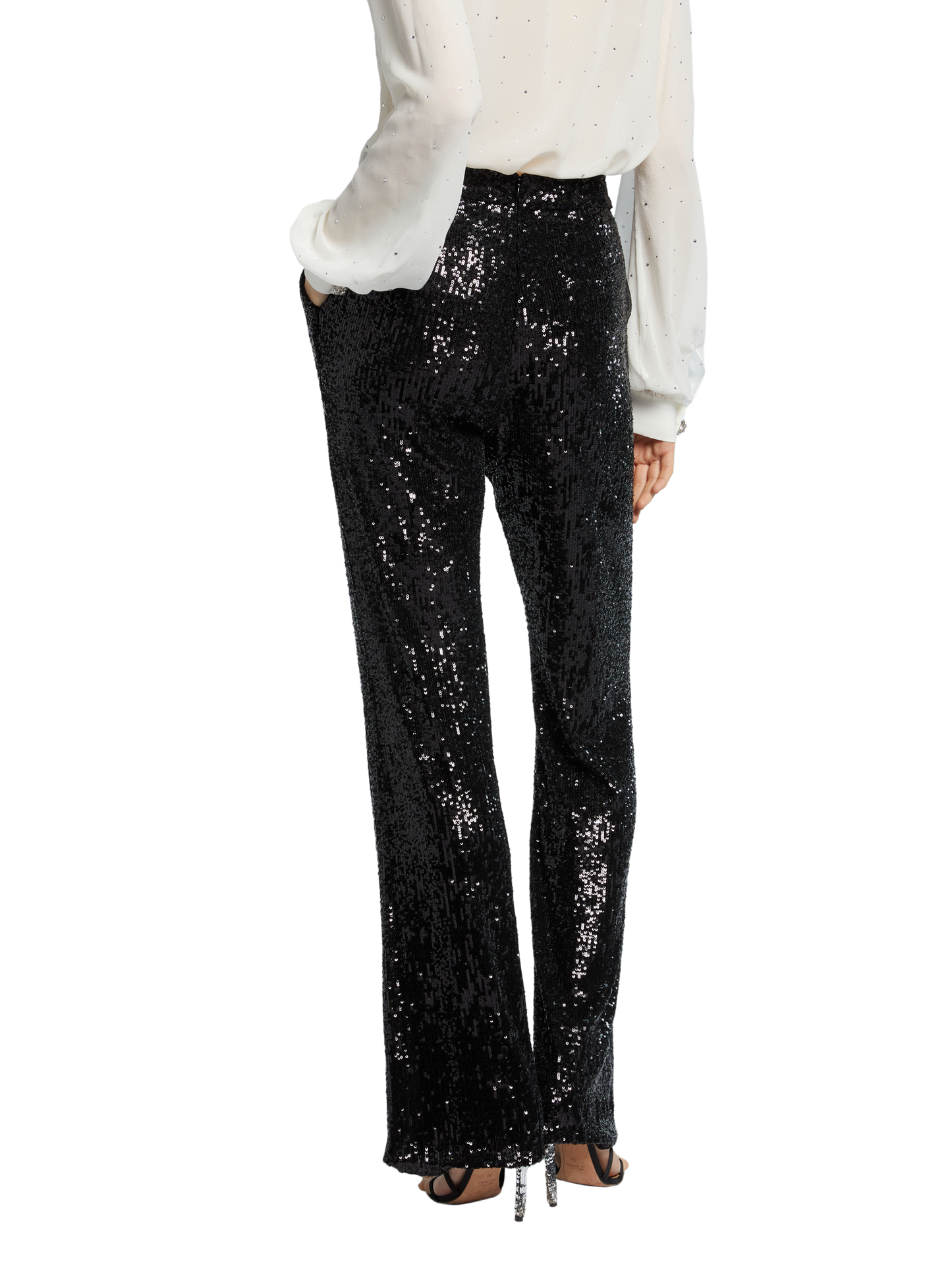 SEQUINS FLARE TROUSERS